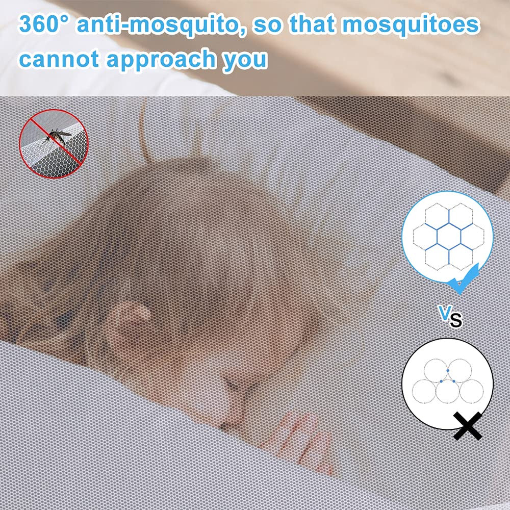 AMMER bed net lace edge detail adds decorative touch while keeping insects out