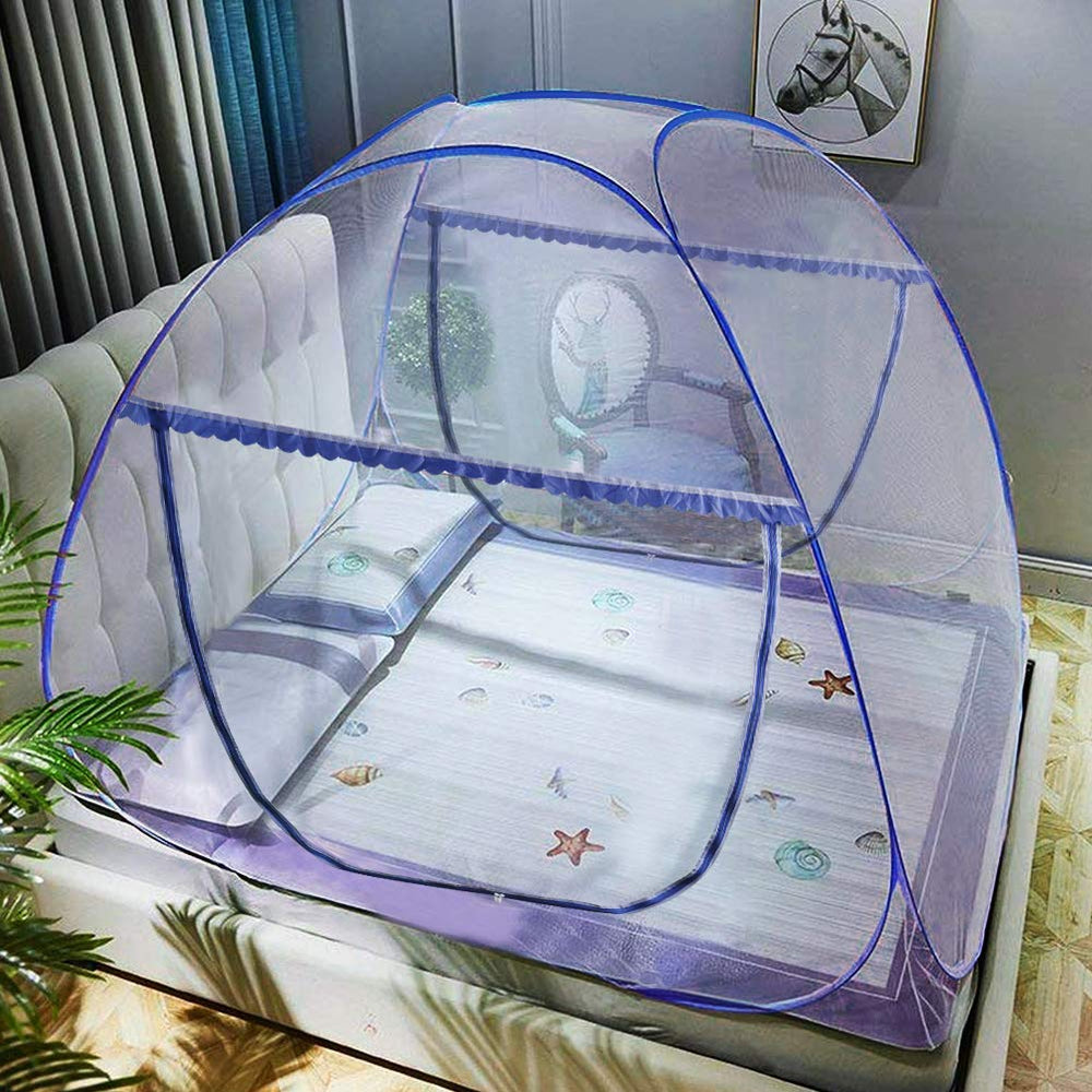 AMMER portable pop-up mosquito net around bed for protected sleep