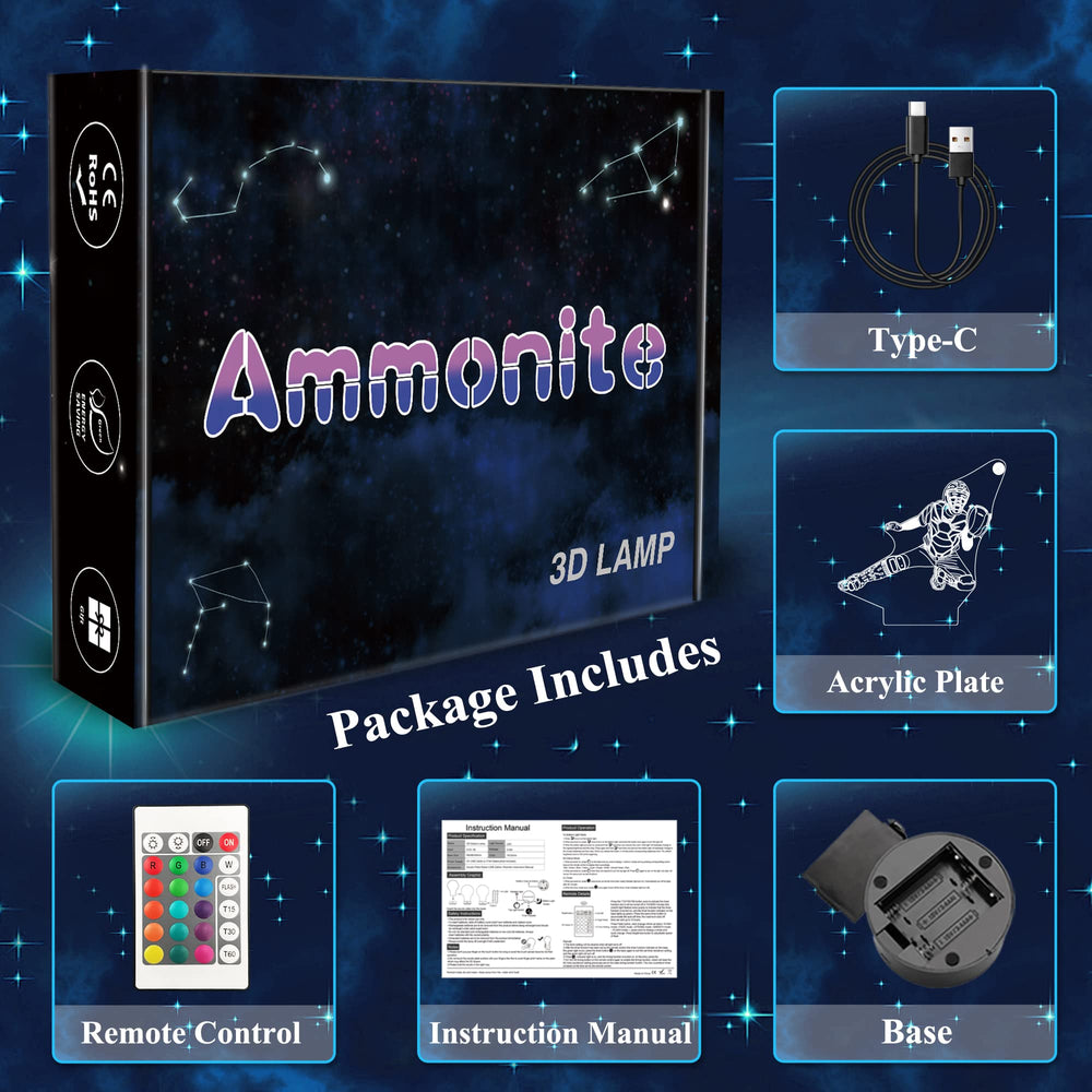 Ammonite energy saving night light with color cycling mode