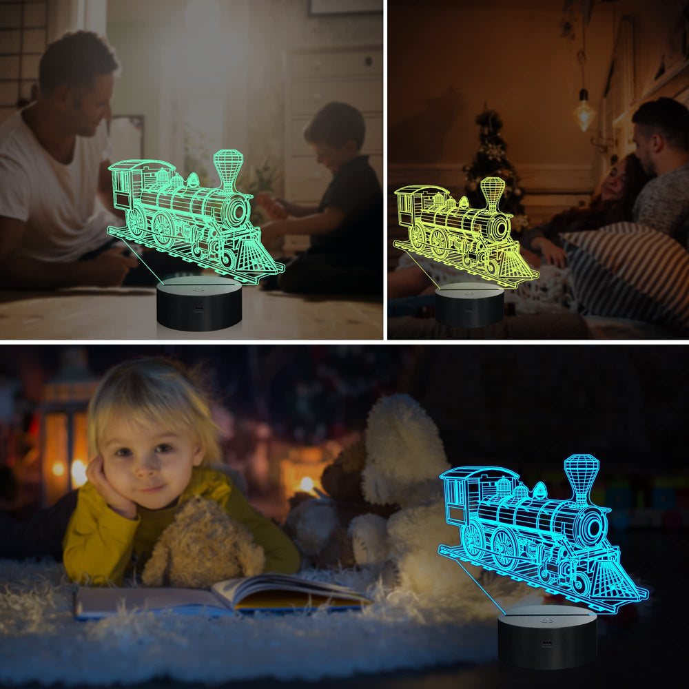 Ammonite Train Night Light USB power option for easy charging