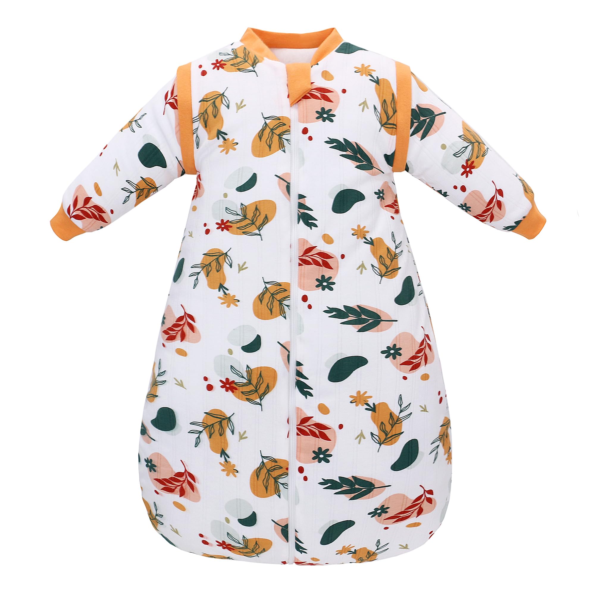 Amo Nenes Baby Sleep Sack leaf pattern in soft cotton for cozy warmth