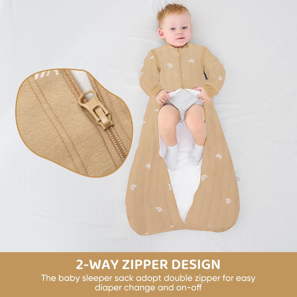 Amo Nenes double-zip sleep sack enables easy diaper changes without waking baby