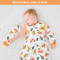Amo Nenes removable sleeves sleep sack shown for flexible warmth and airflow during sleep
