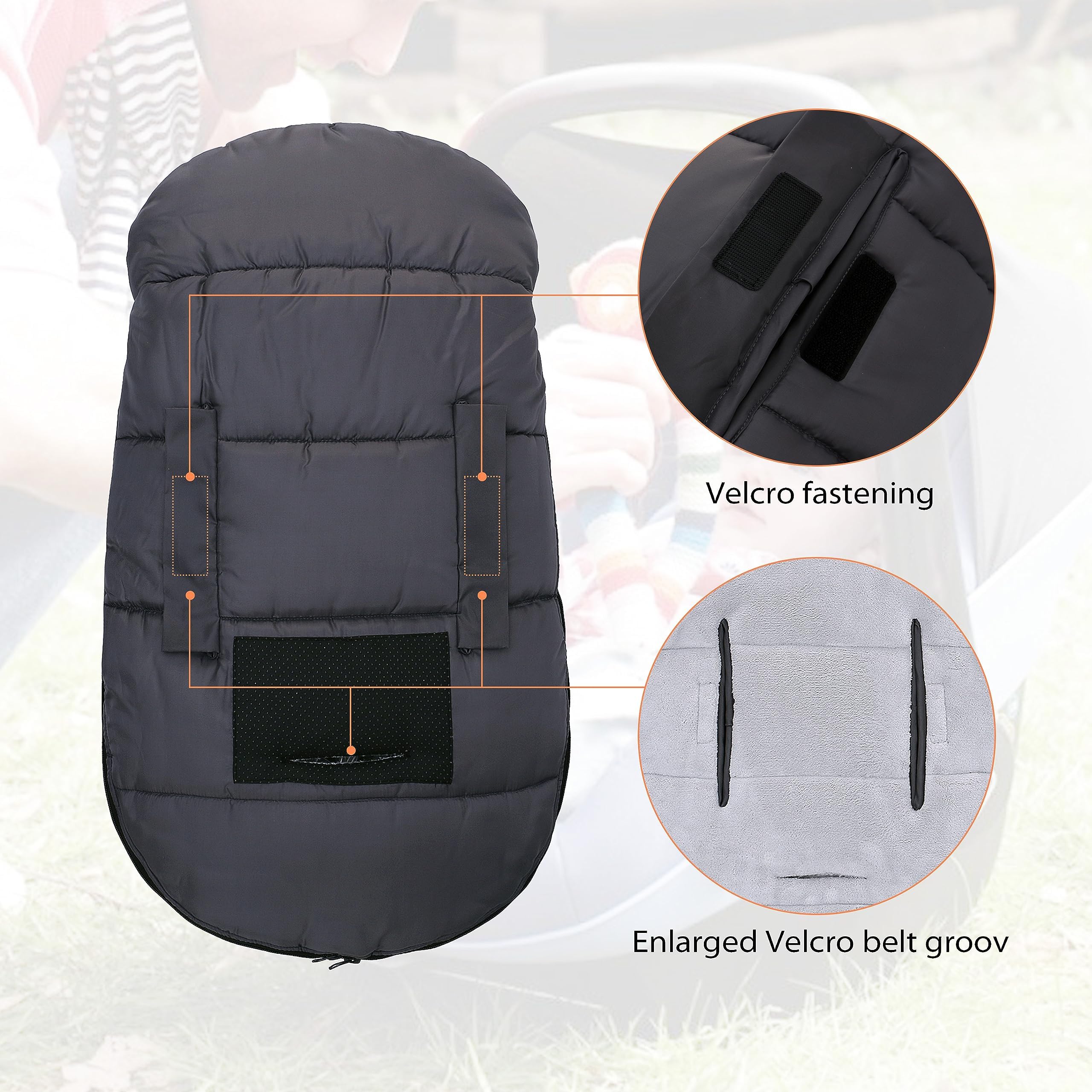 Amo Nenes water-resistant fabric protects against rain while remaining breathable.