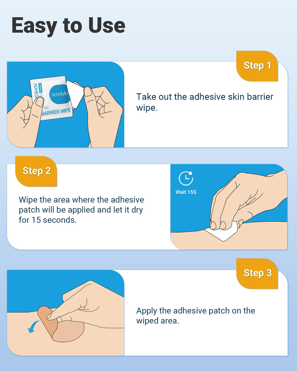 Amolyfe Skin Barrier Wipes tactile texture reveals breathable barrier layer.