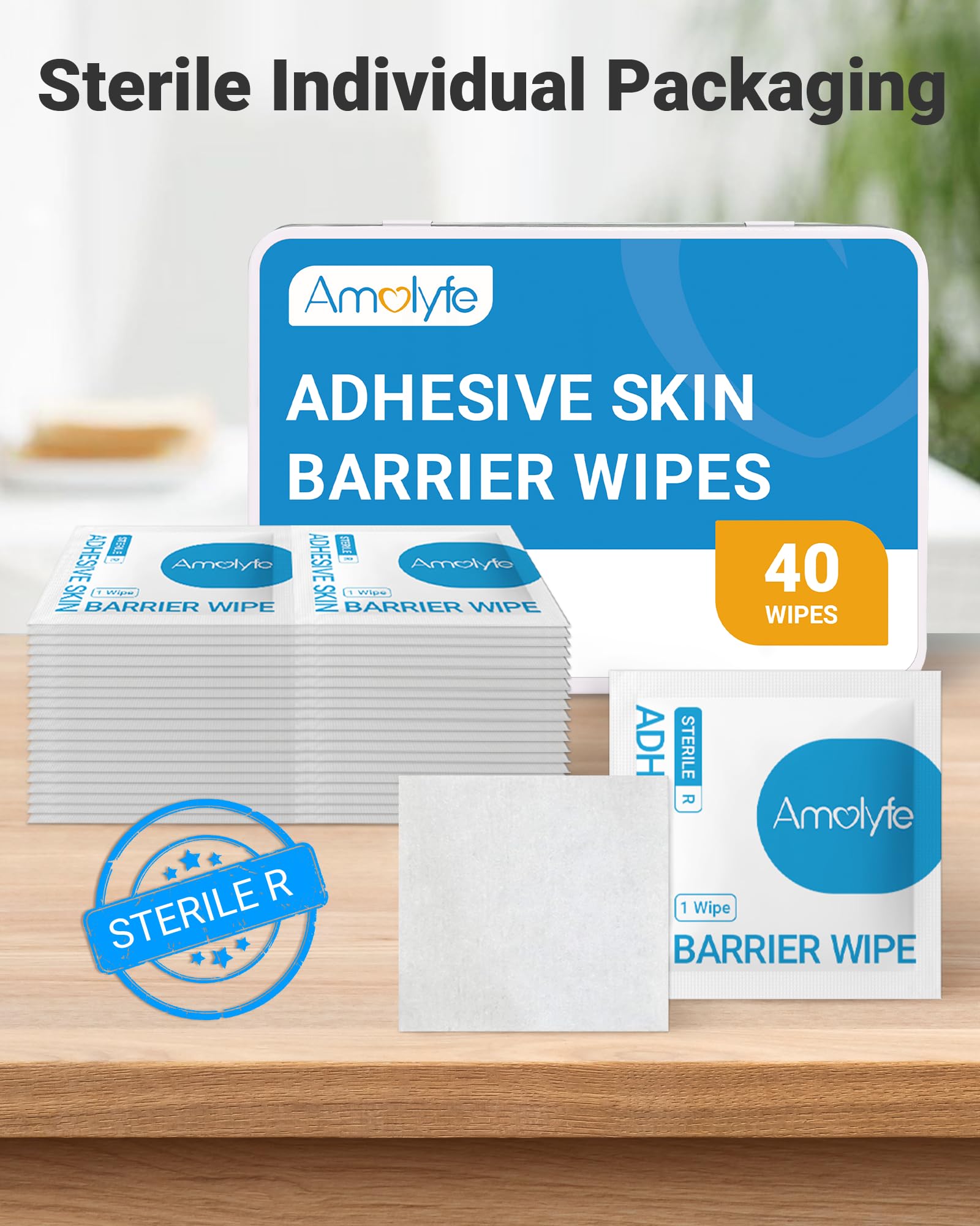Amolyfe Skin Barrier Wipes work with bandages to reduce irritation risk.