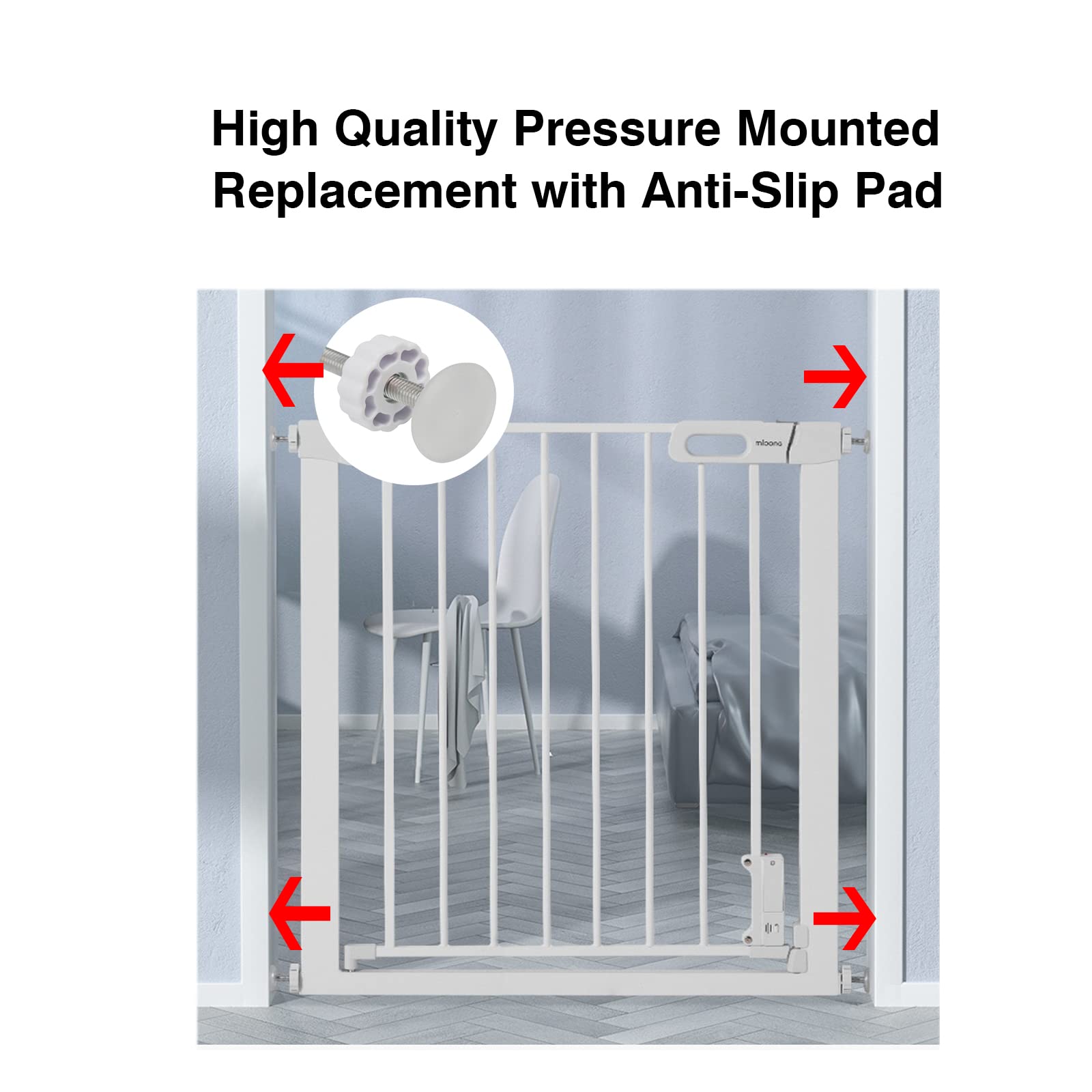 AMORBASE wall-protecting hardware kit for pressure-mounted gates