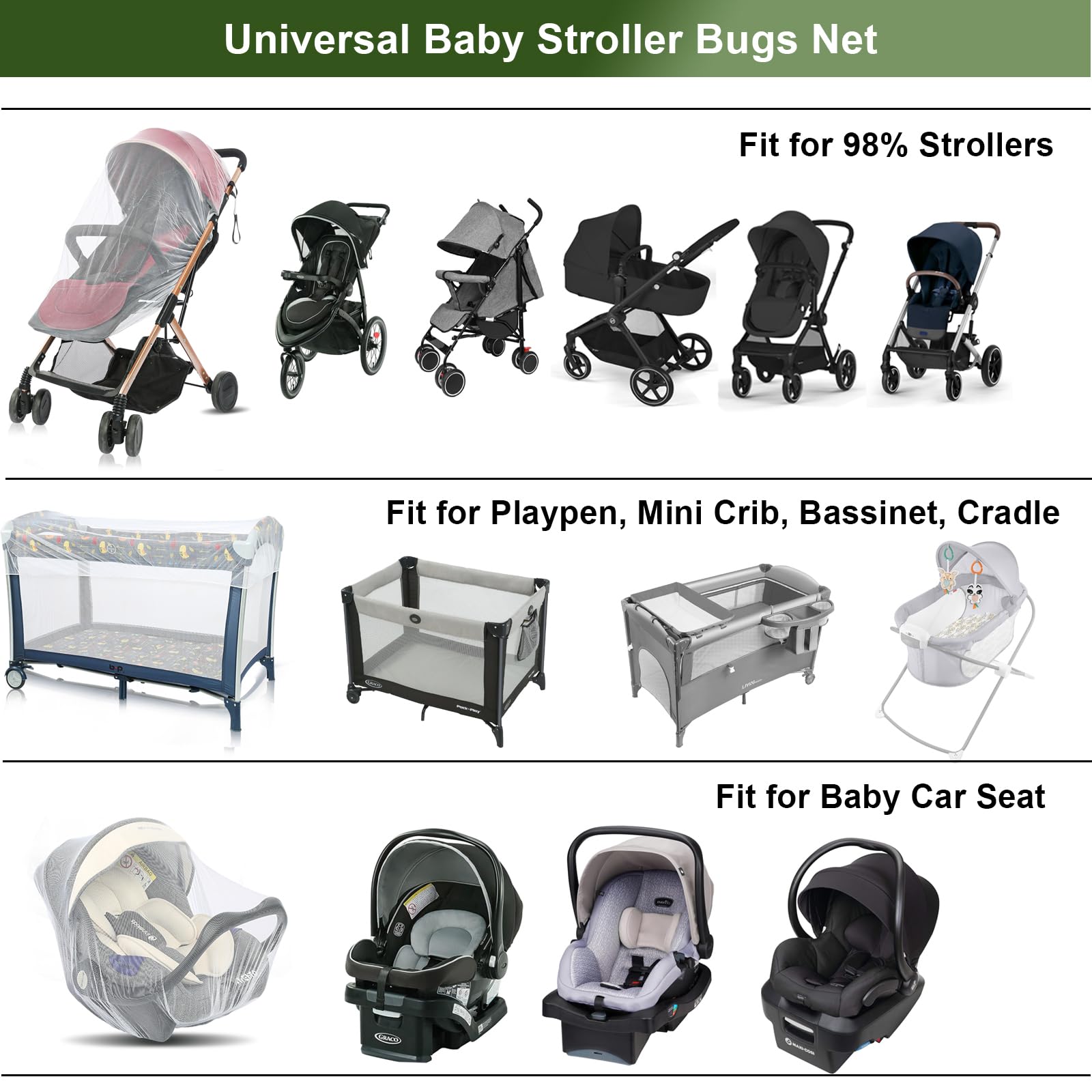 AMORBASE Playard mosquito net for insect-free play space