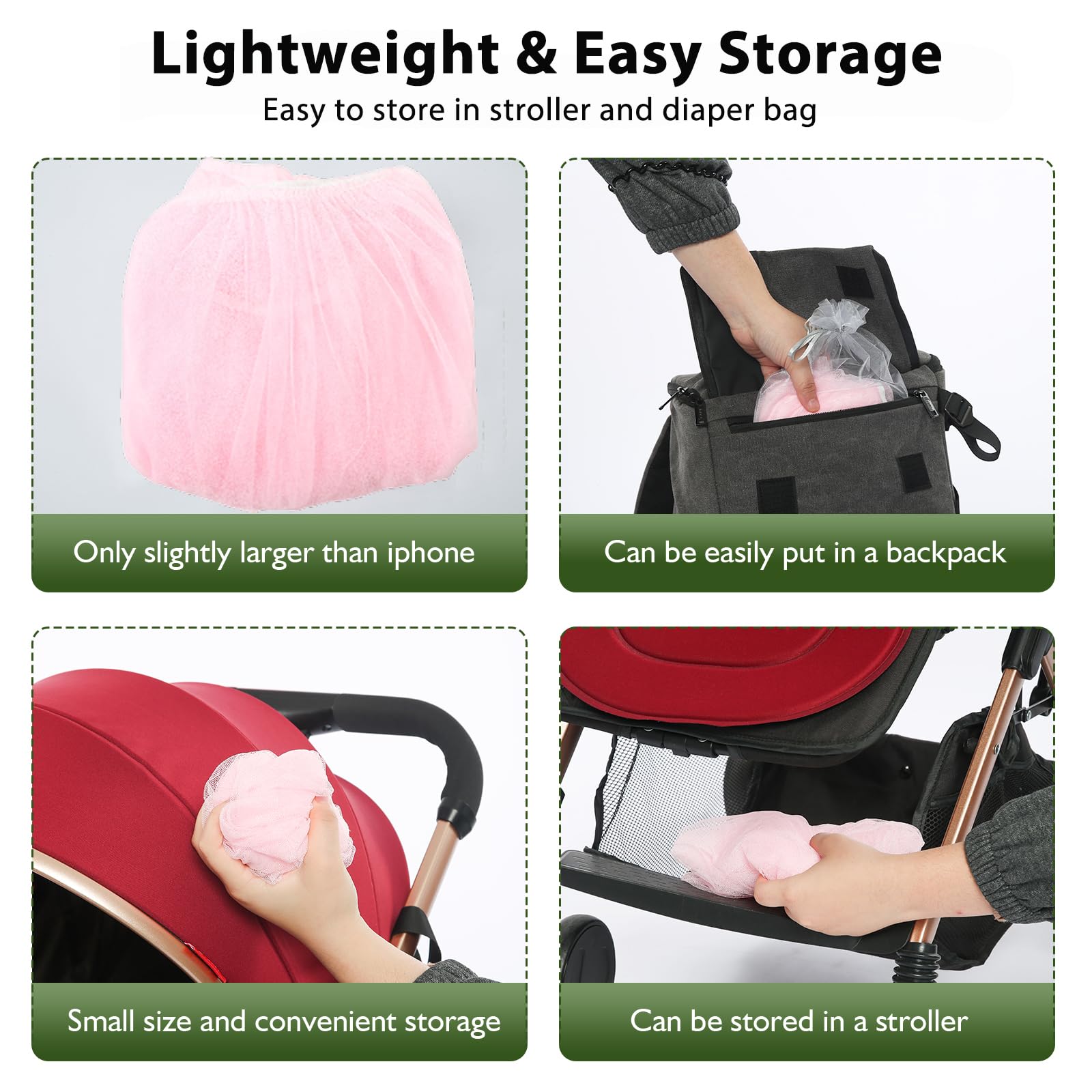 AMORBASE Portable mini crib mosquito net ensures airy protection