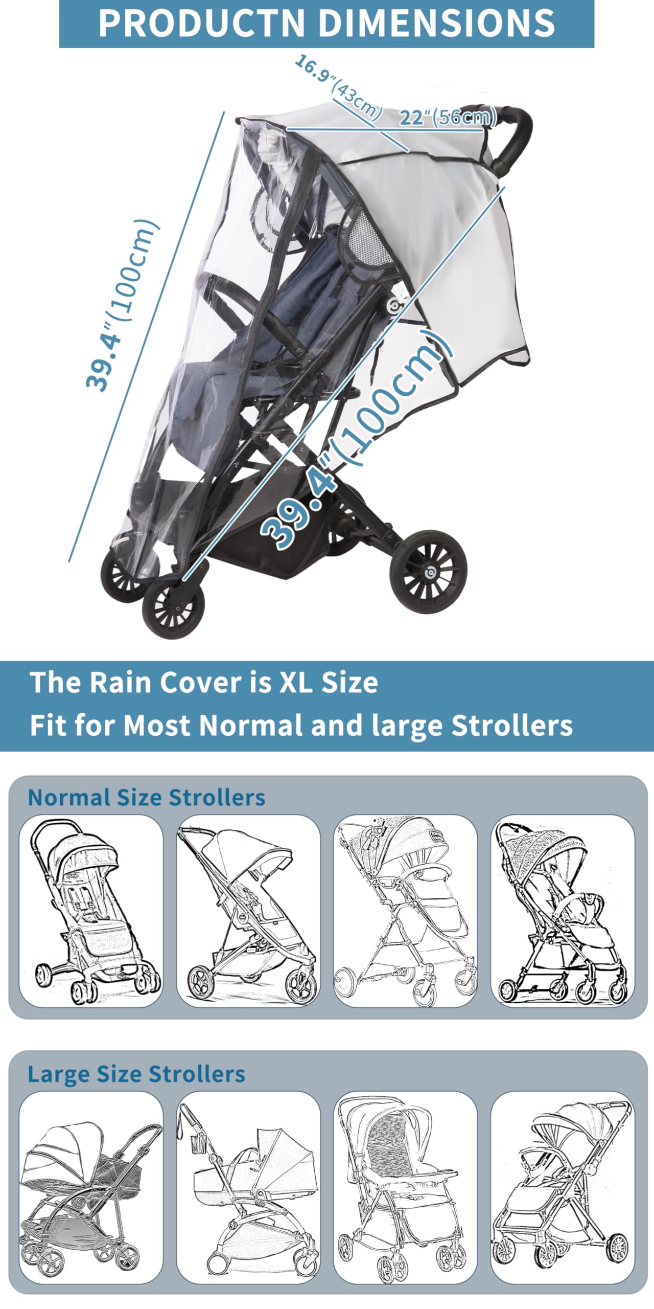 AMORBASE compact, portable rain cover is easy to store.