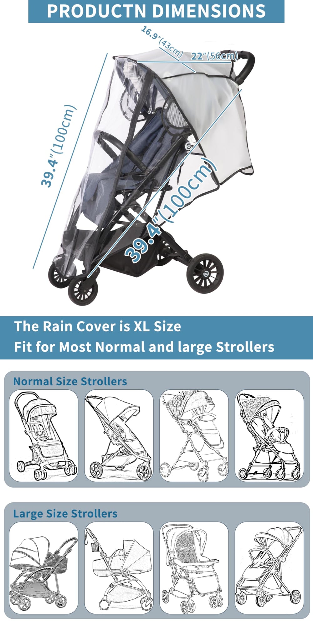 AMORBASE compact, portable rain cover is easy to store.