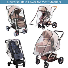 Amorbase universal stroller rain cover clear material closeup shows breathable design.