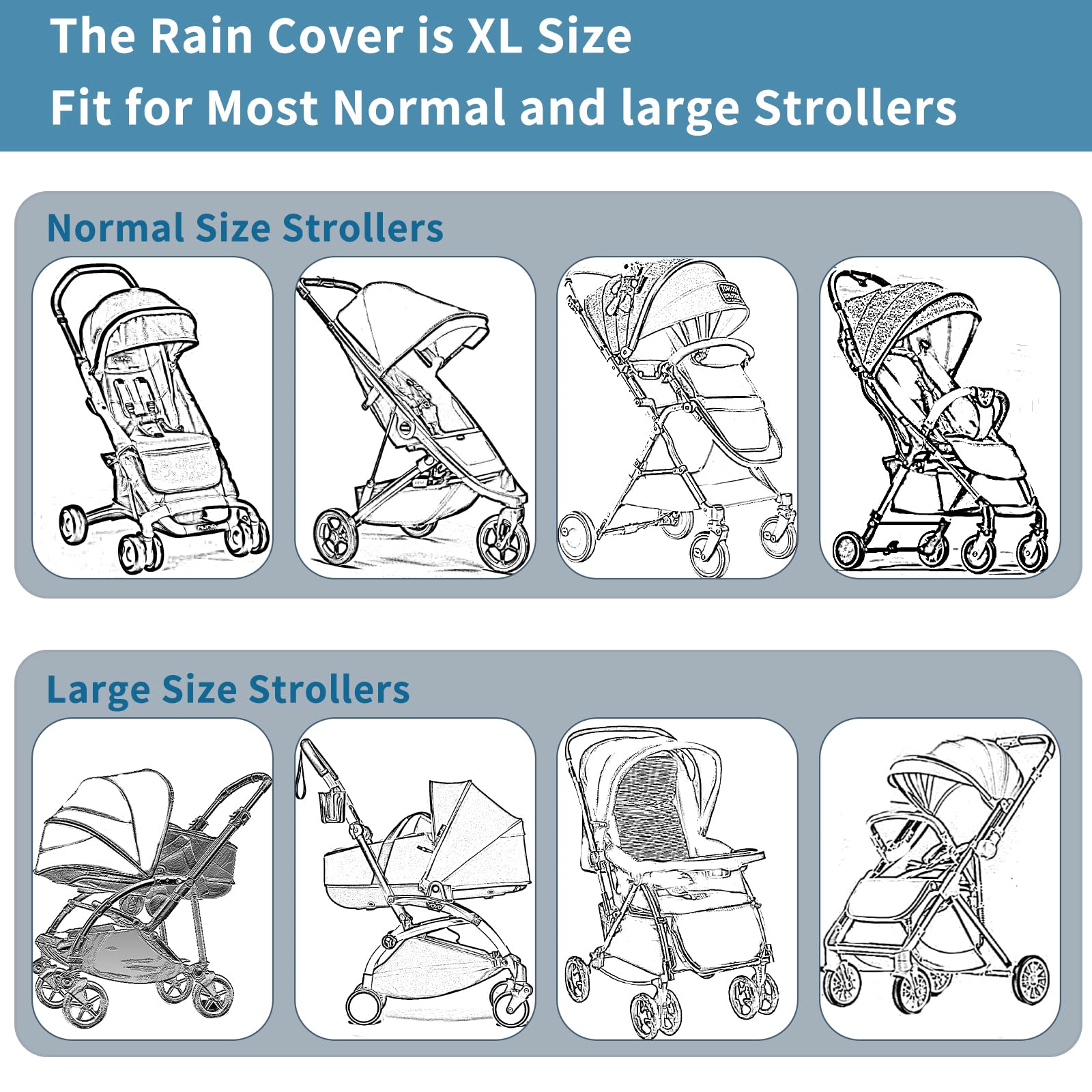 Amorbase universal stroller rain cover compact storage for on-the-go families.