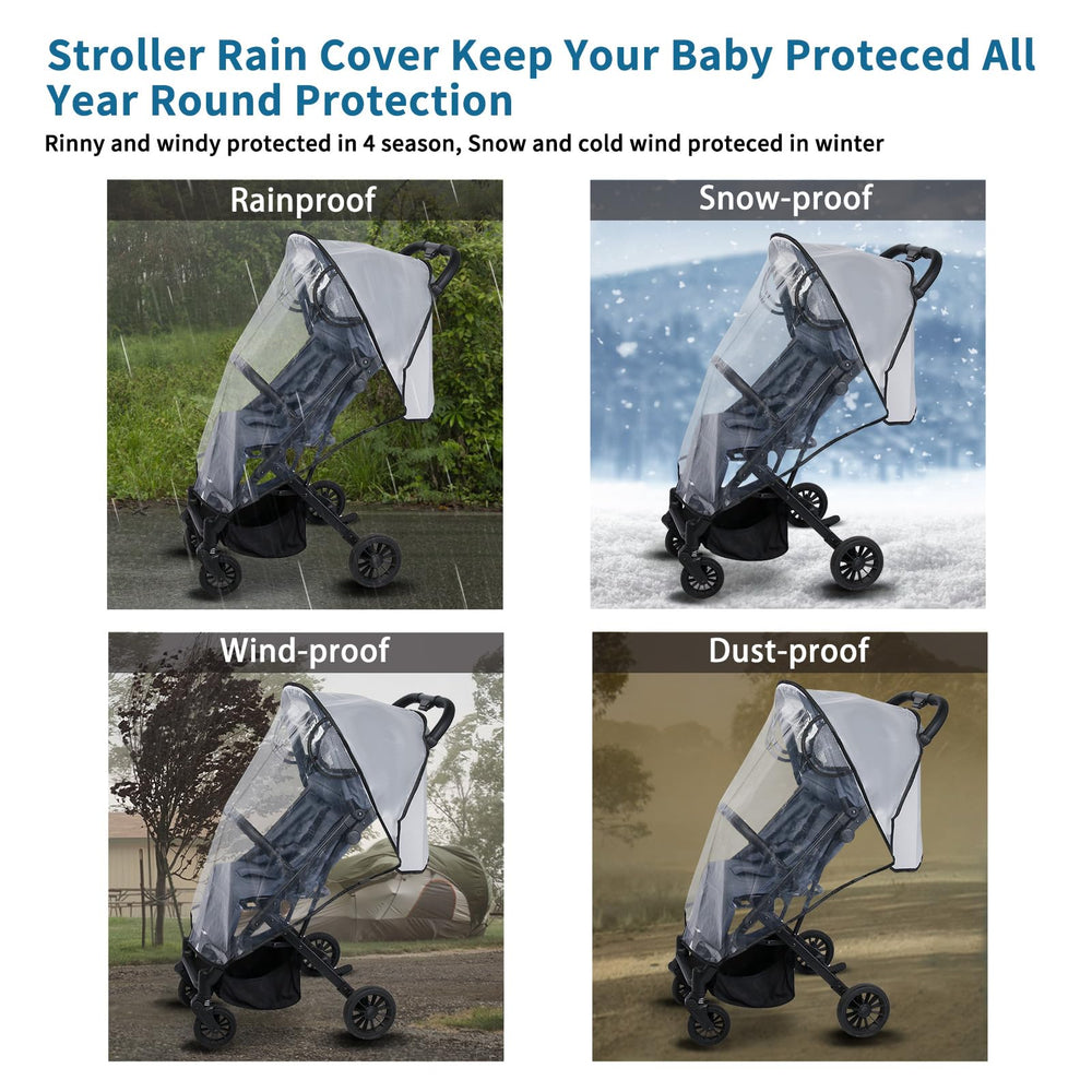 Amorbase universal stroller rain cover packable folded for travel convenience.