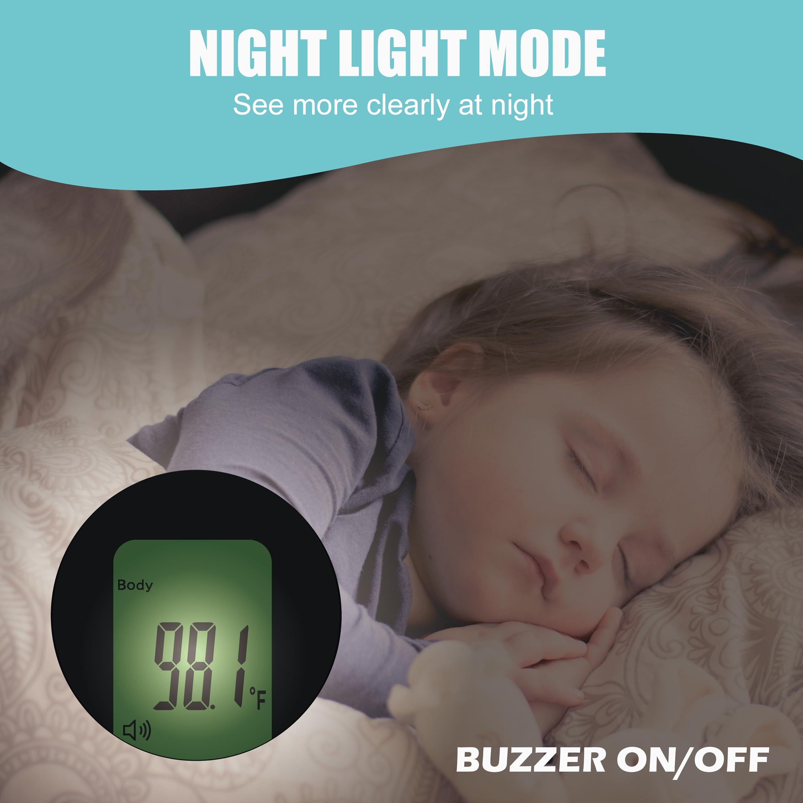 Amplim AmpMed LCD display clearly shows temperature and fever indicators.