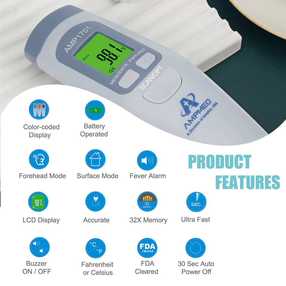 Amplim AmpMed ideal for infant care with touchless fever screening.