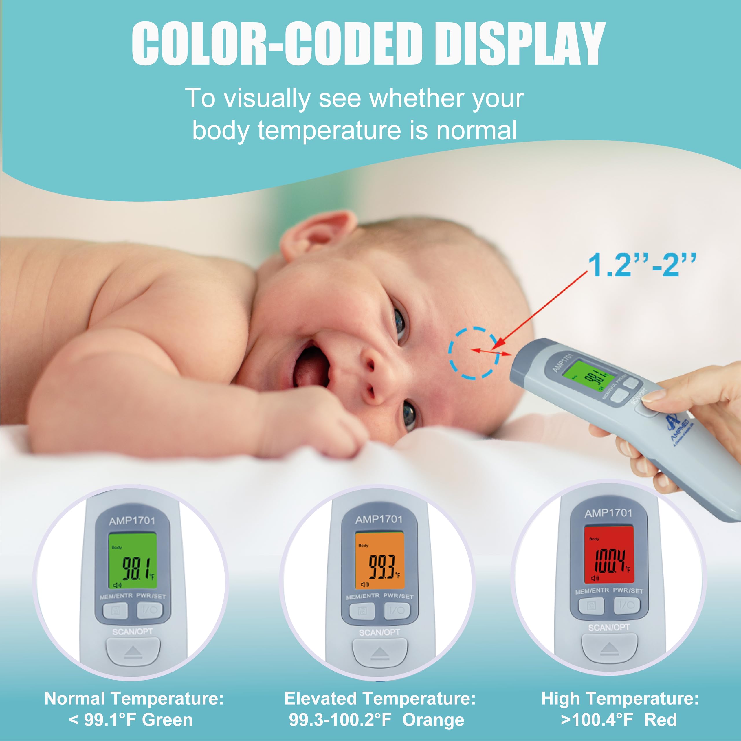 Amplim AmpMed suitable for adults and kids with instant readings.