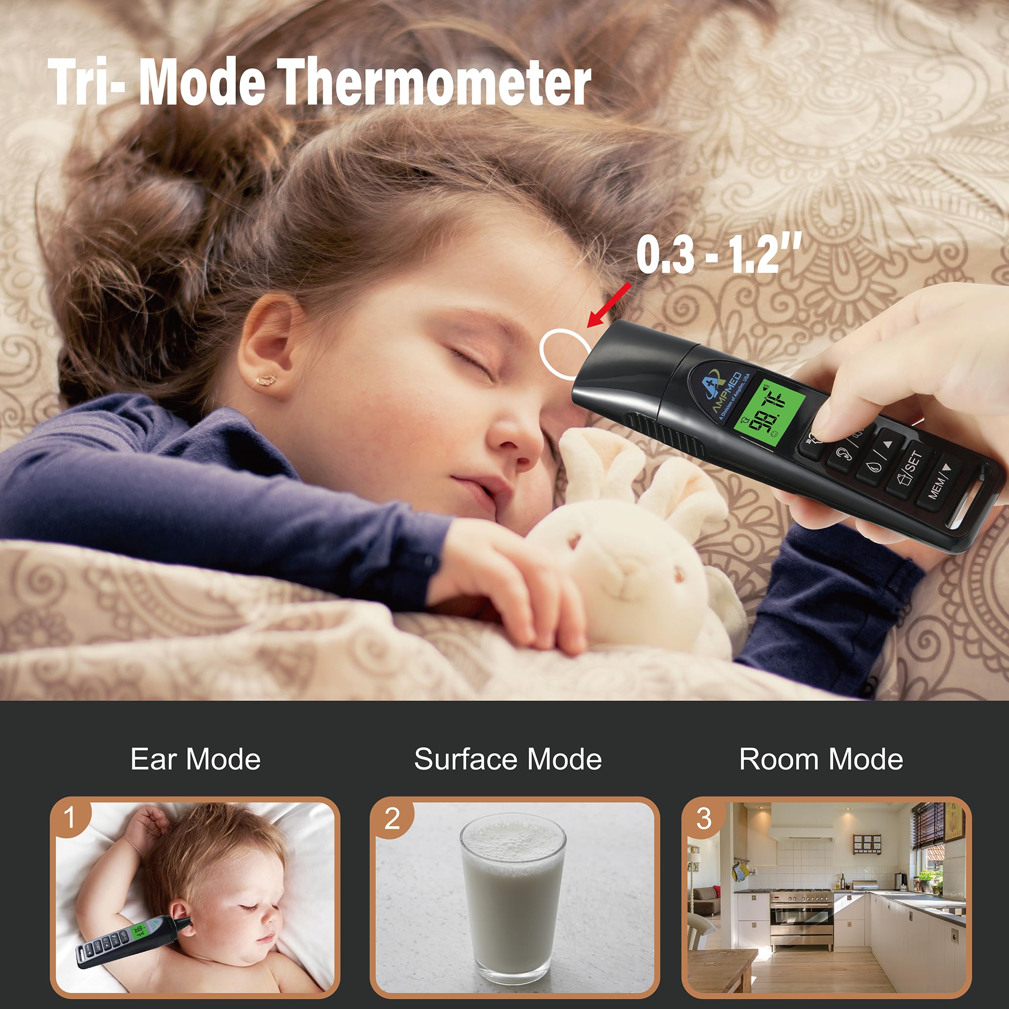 Amplim AmpMed memory stores last 60 readings for trend tracking