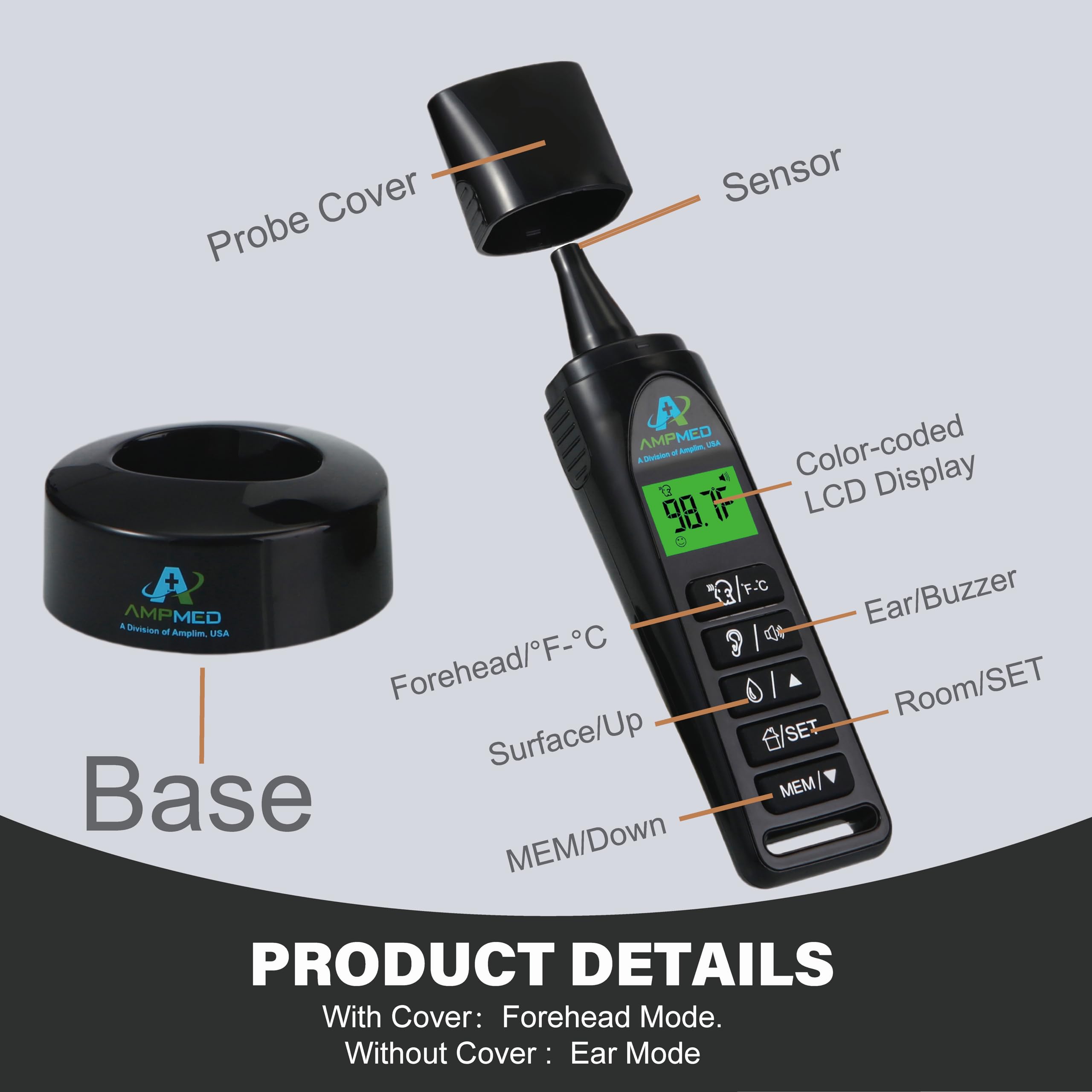 Amplim Baby Thermometer ear mode for pediatric accuracy