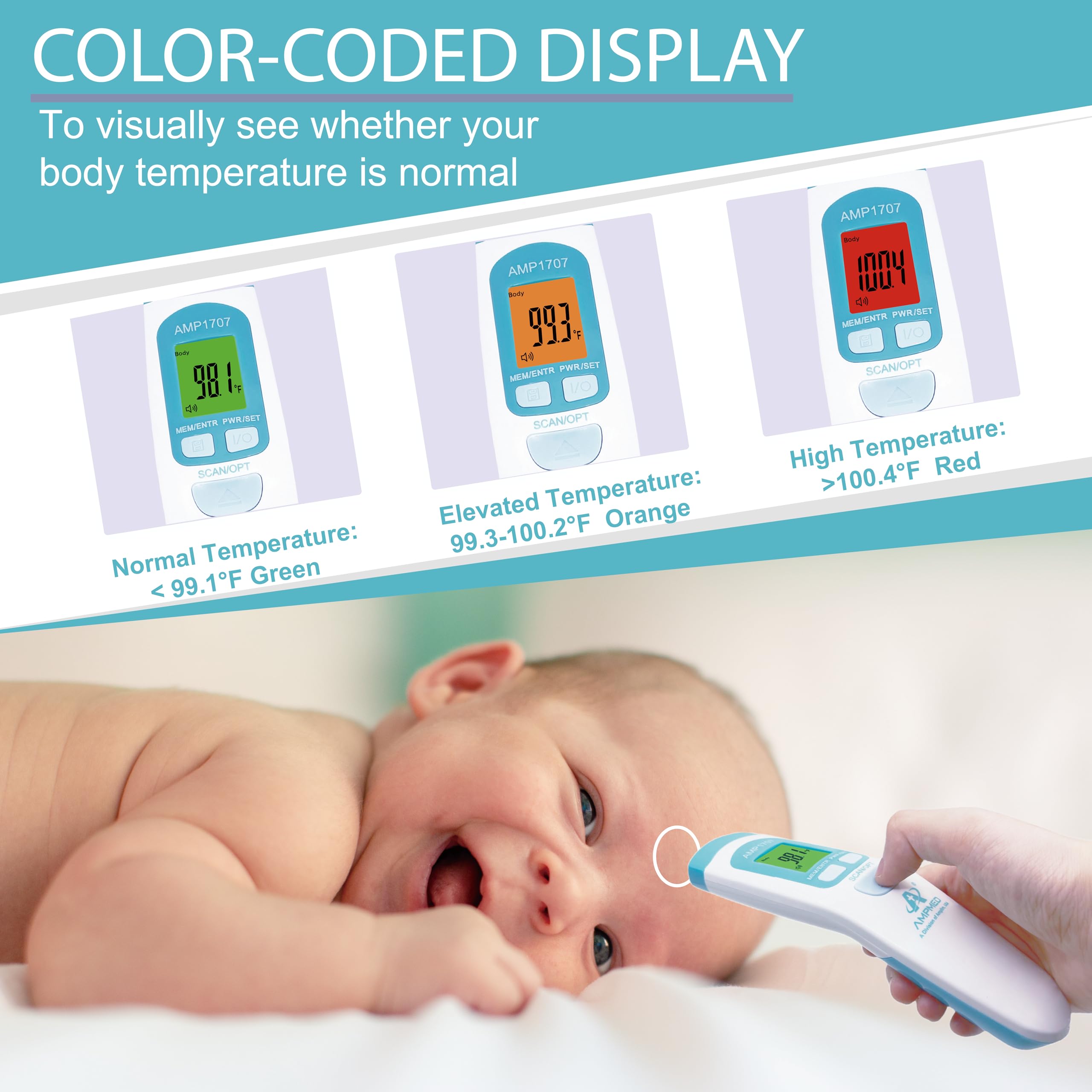 Amplim FDA-cleared medical-grade thermometer for reliable results