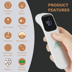 Amplim Forehead Thermometer delivers a fast 1 second reading for busy mornings.