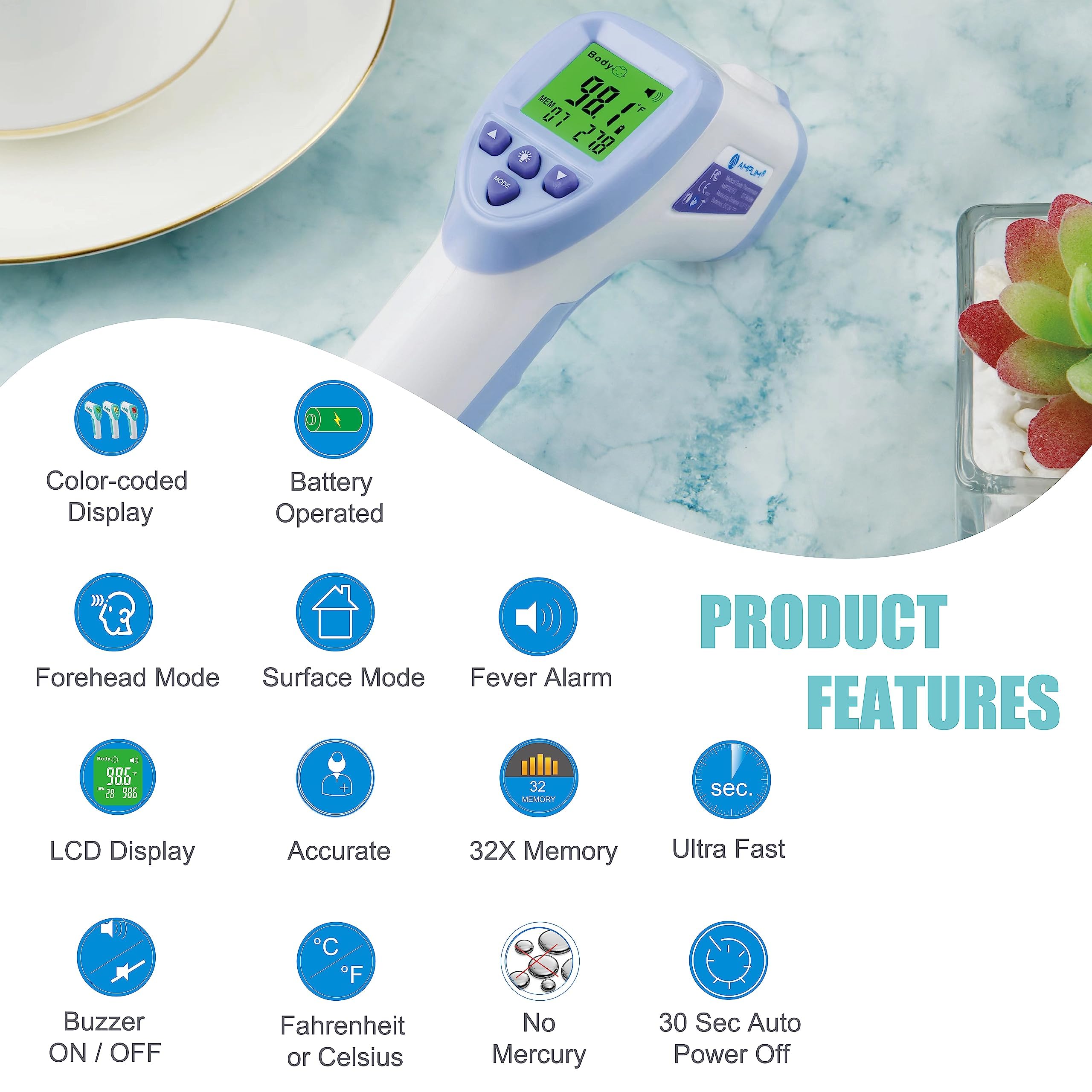 Amplim thermometer offers 1 second readings for fast family checks