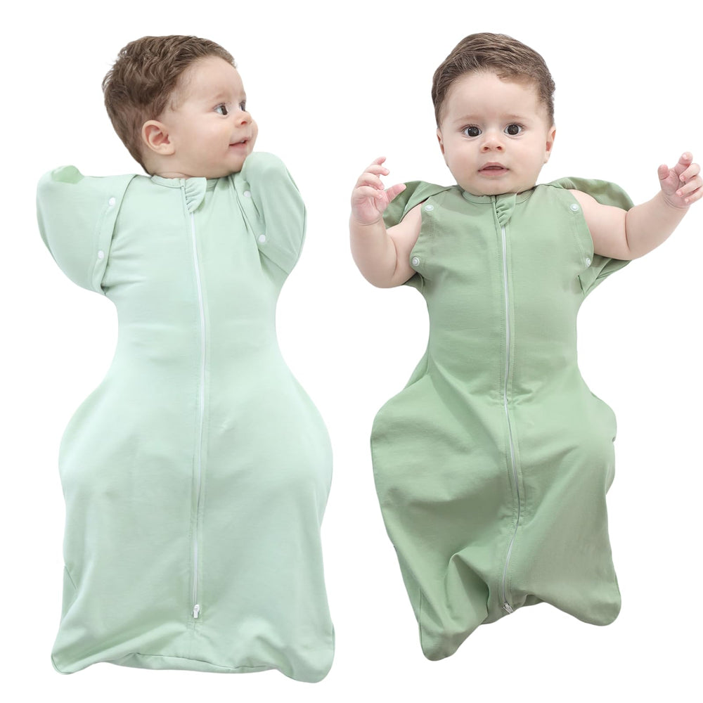 Amrcbb Baby Sleep Sack with arms-up cuffs promotes natural sleep for newborns.