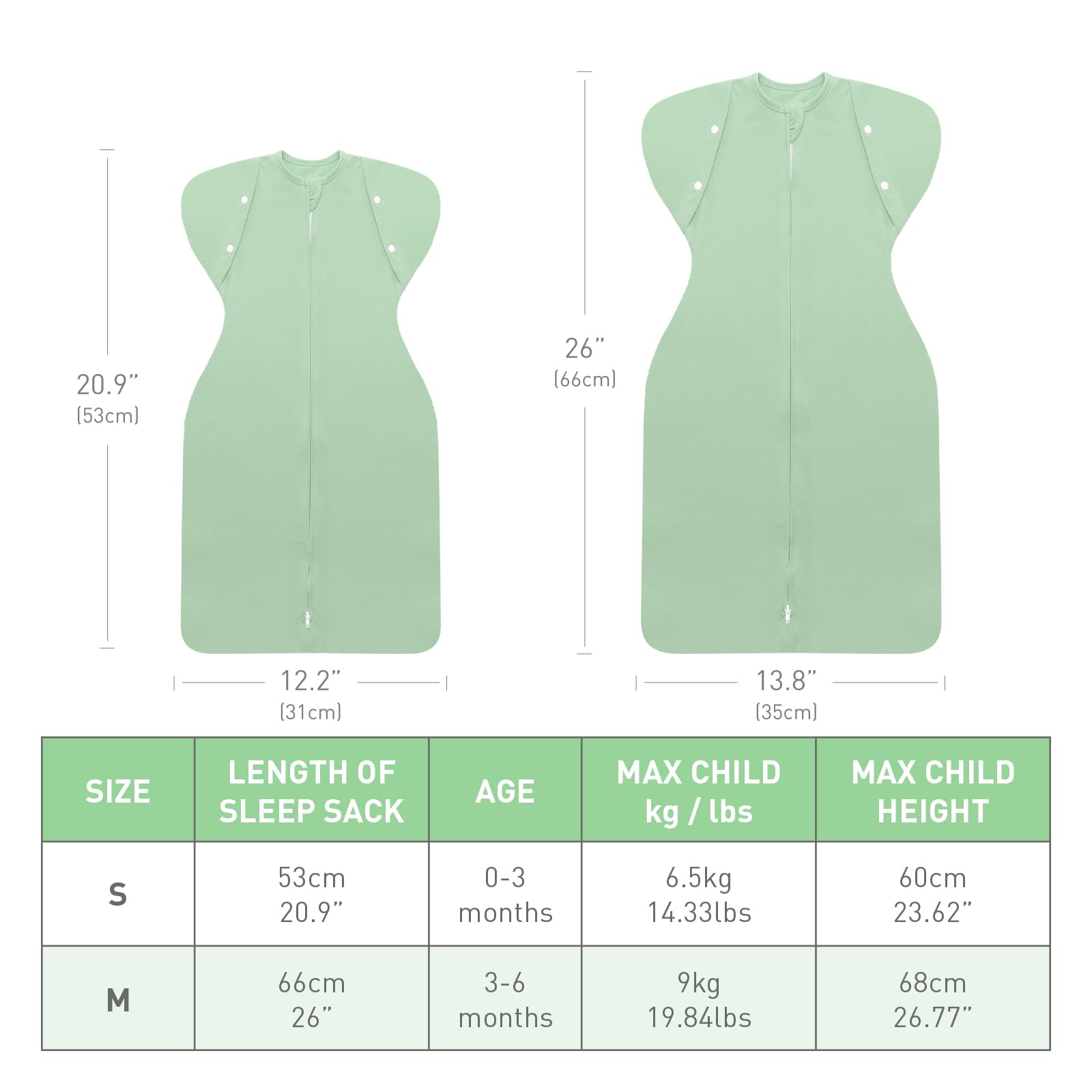 Amrcbb Baby Sleep Sack naptime fit supports hip development and cozy sleep.