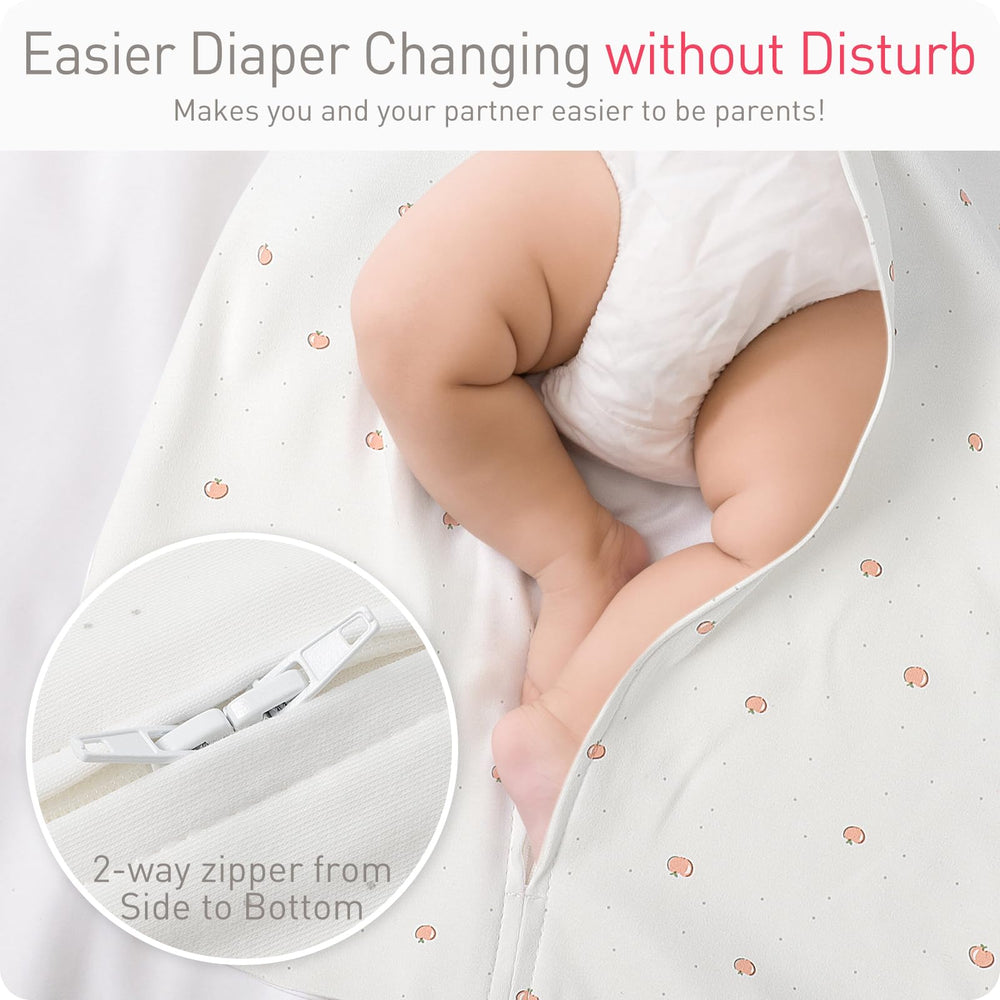 Amrcbb swaddle sack two-way zipper enables easy night diaper changes.