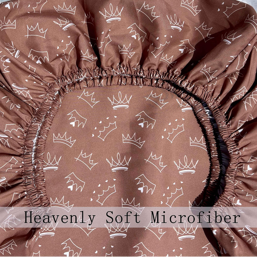 AMROSE bassinet sheet elastic band feature for safe, secure fit.