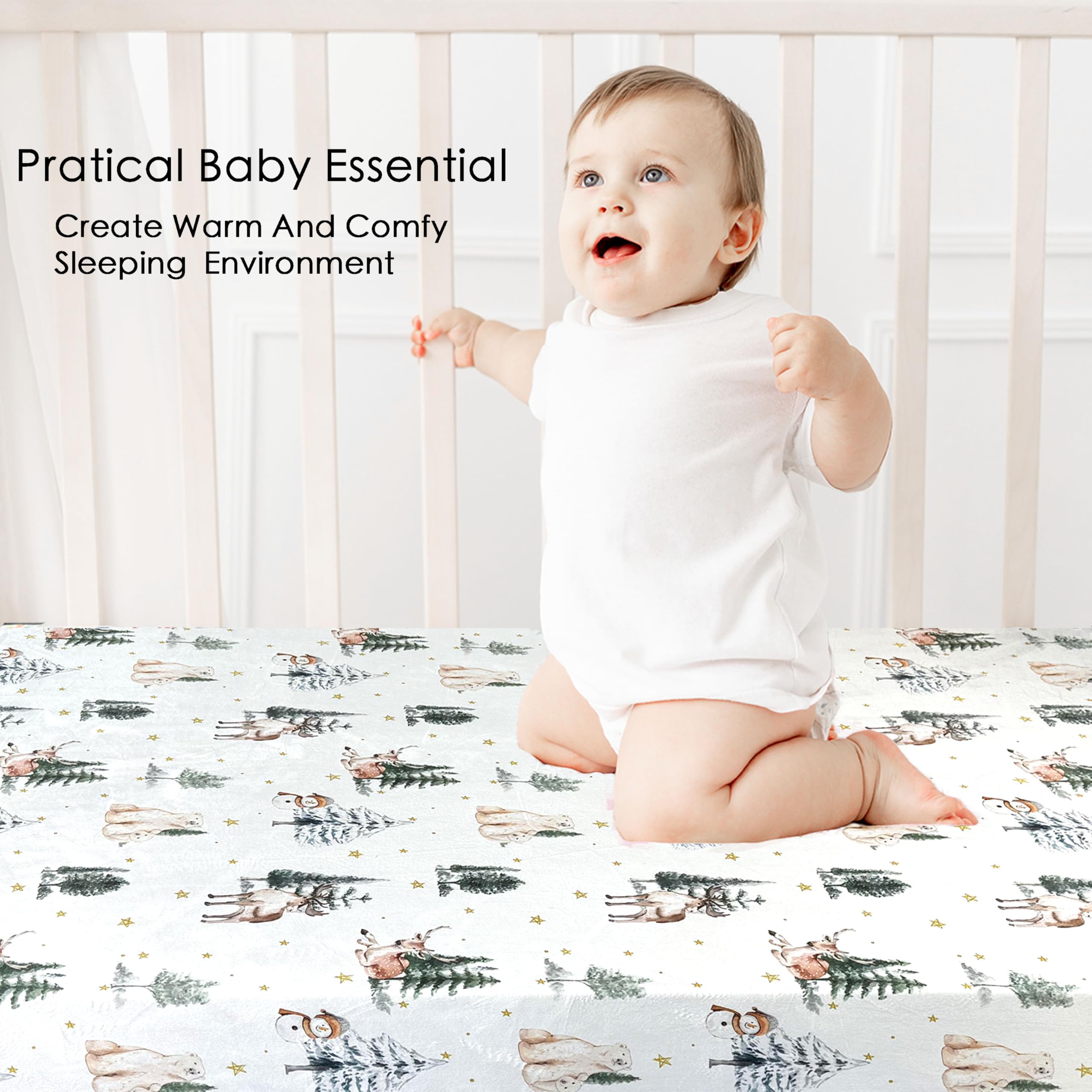 AMROSE machine-washable crib sheets maintaining color after washing
