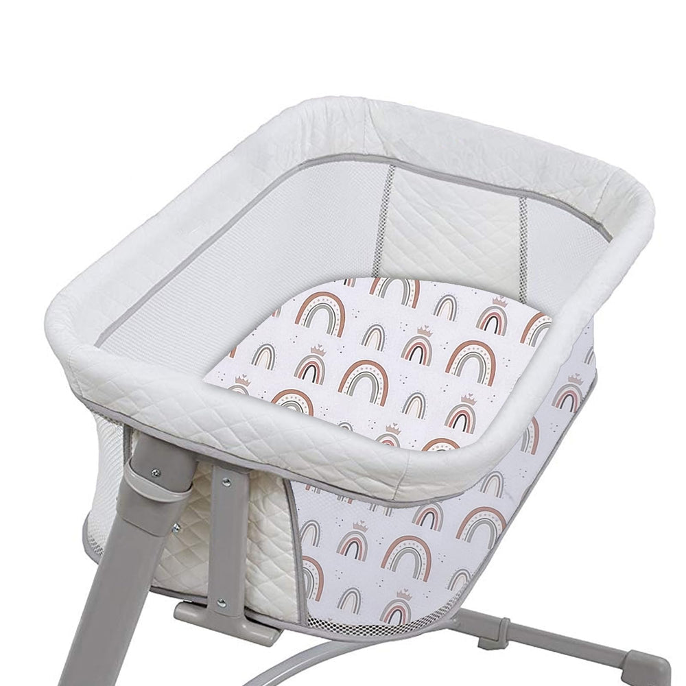 AMROSE tiara print bassinet sheet for gentle skin-friendly comfort.