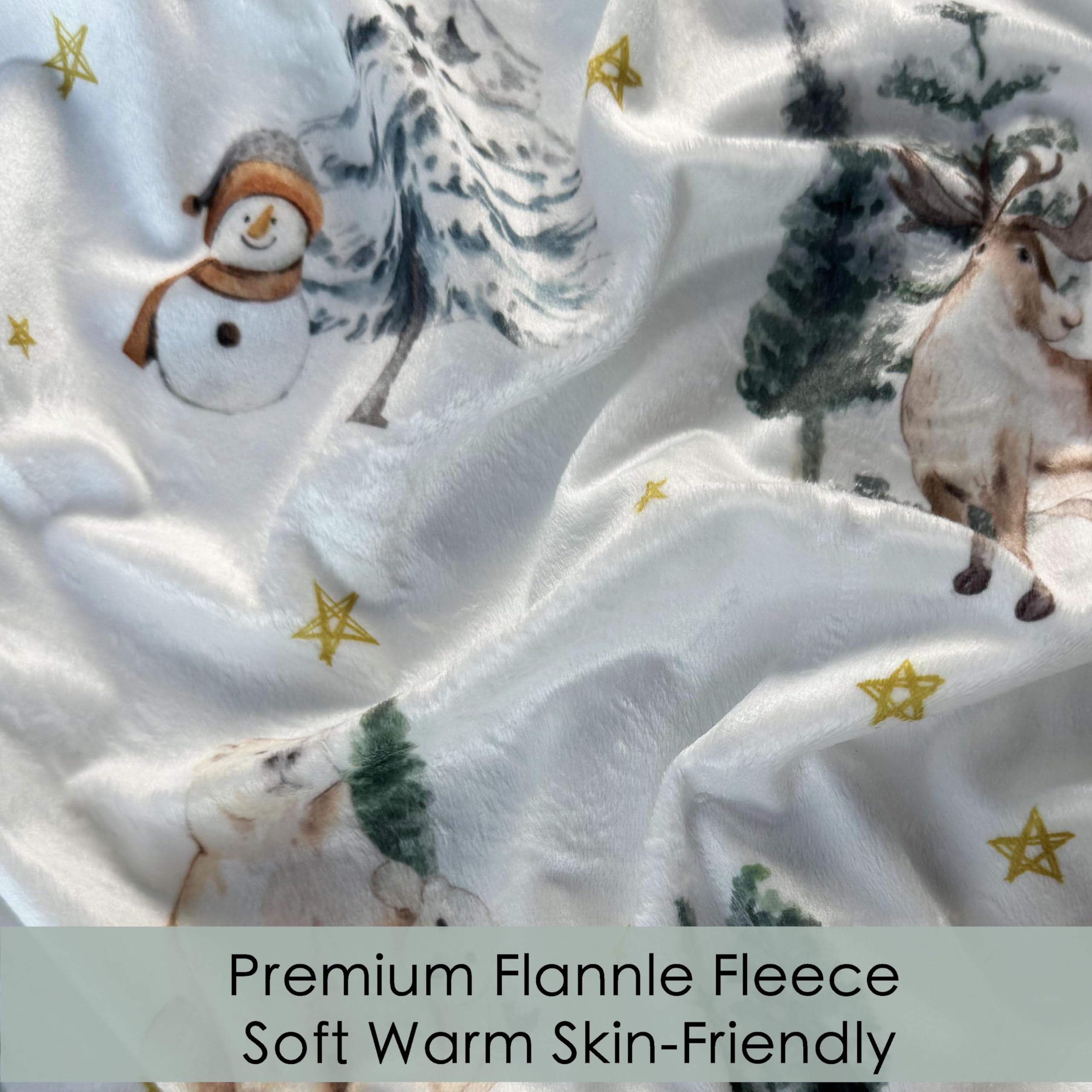 AMROSE winter woodland design crib sheets in nursery setting