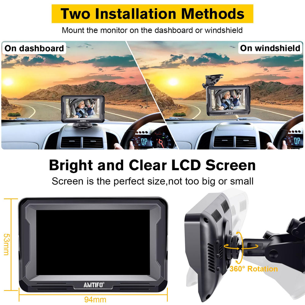 AMTIFO dashboard or windshield mount for flexible placement.