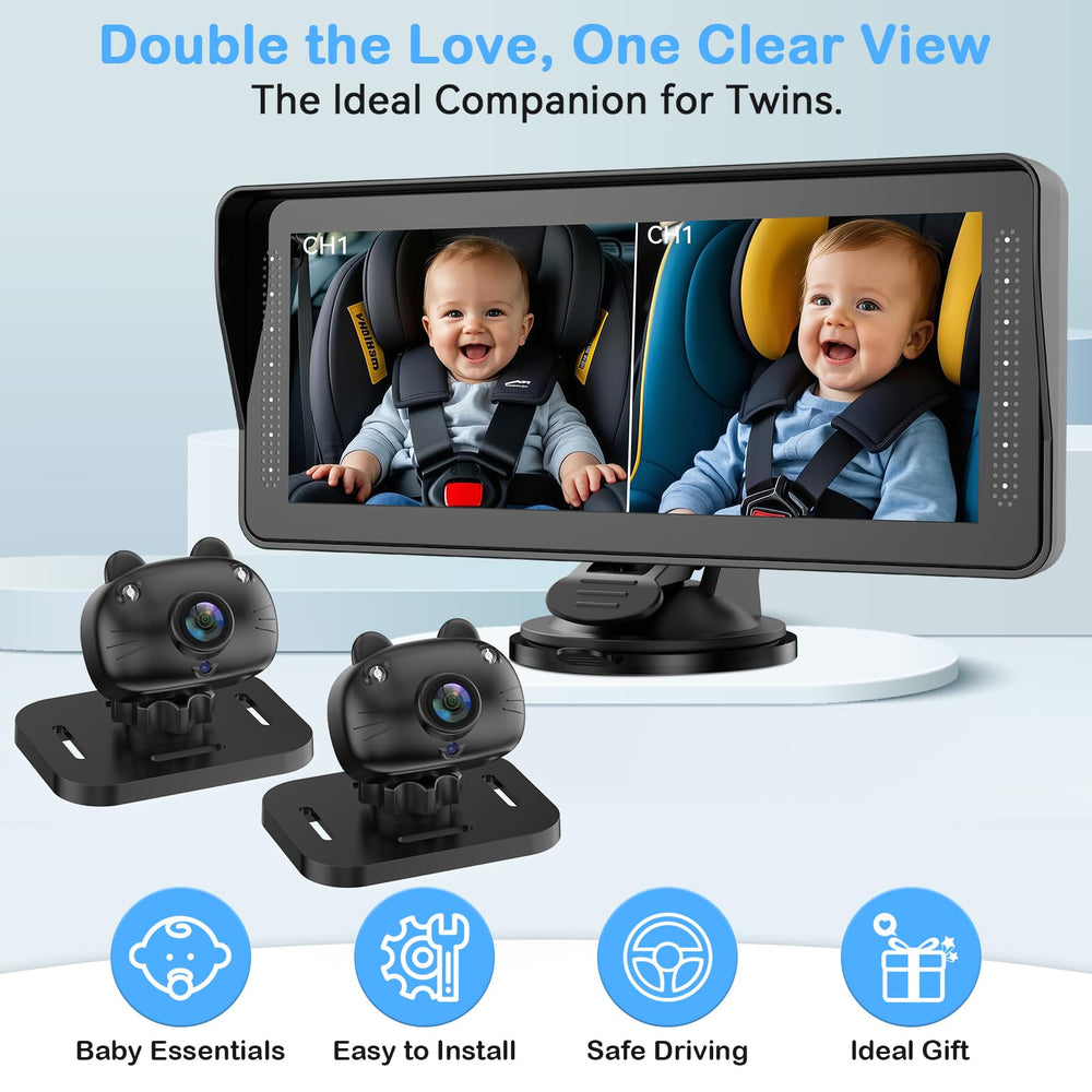 AMTIFO 6.9-inch HD display for bright, crisp viewing for parents on the road.