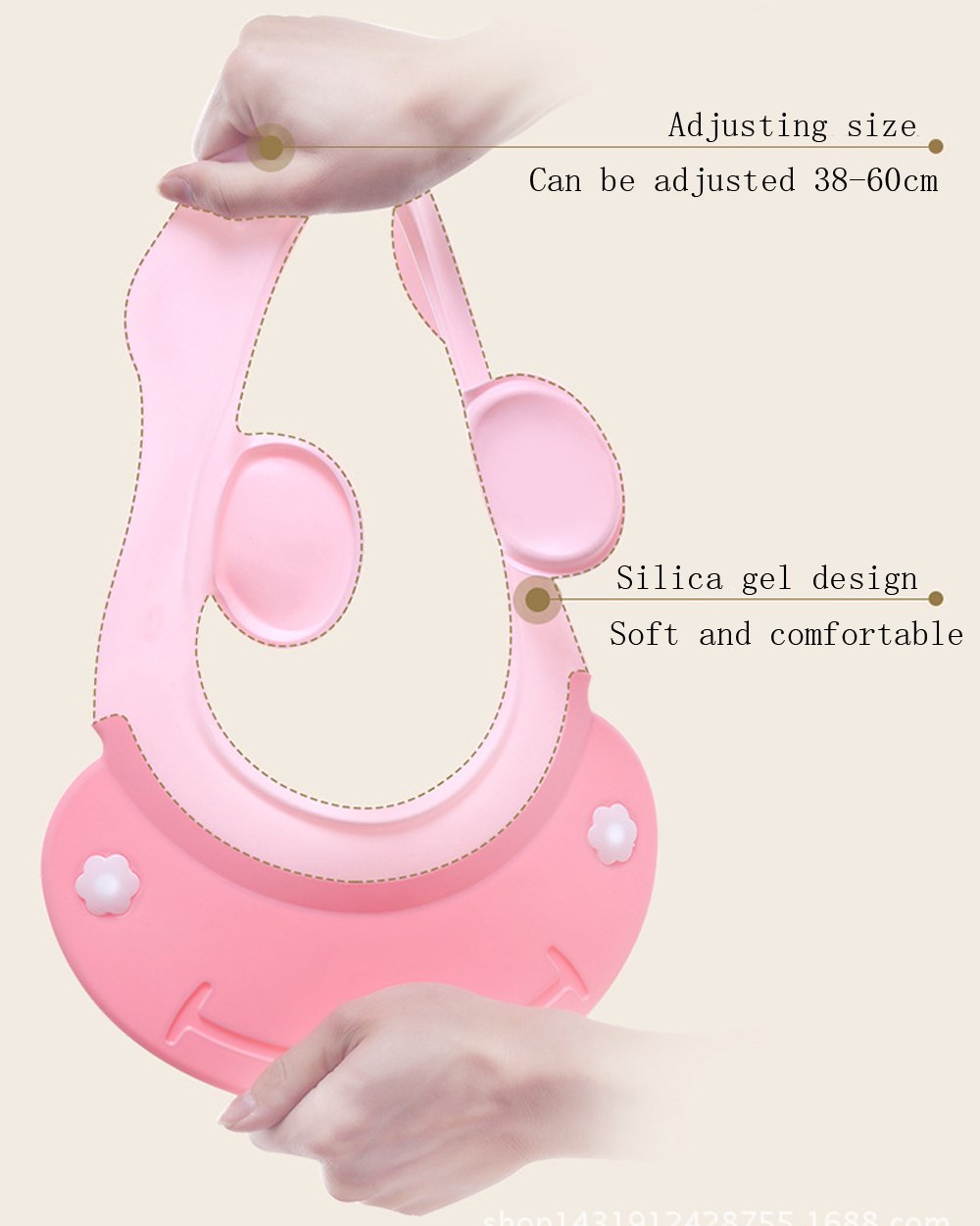 AMTOOCH kids' pink waterproof seal helps keep water away from eyes and ears.