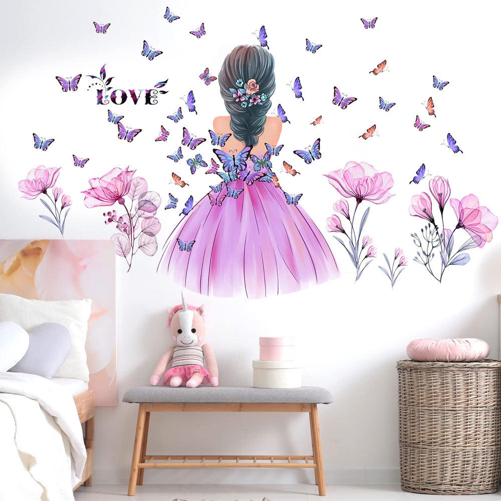 Amtoodopin fairy flowers wall art enhances a kid’s room palette.