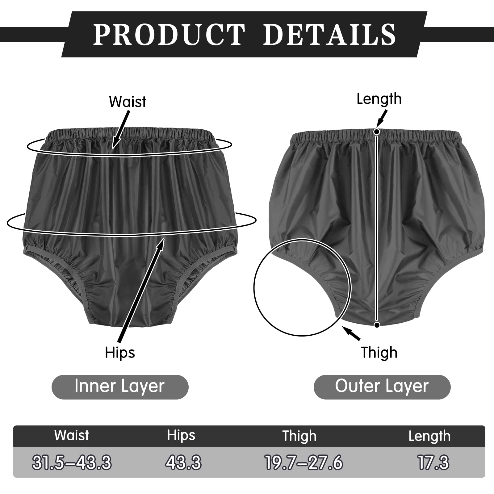 Amyhill 5pcs leakproof underwear pack side view for comfortable all-day fit