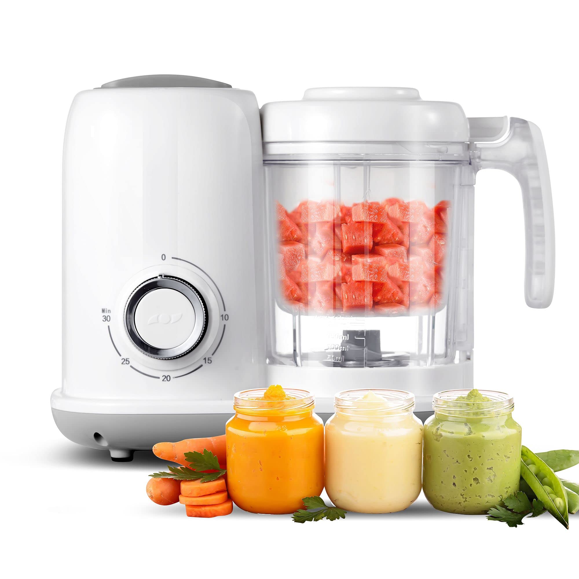 AMZBABYCHEF baby food maker 4-in-1 steam function preserves nutrients for tiny meals