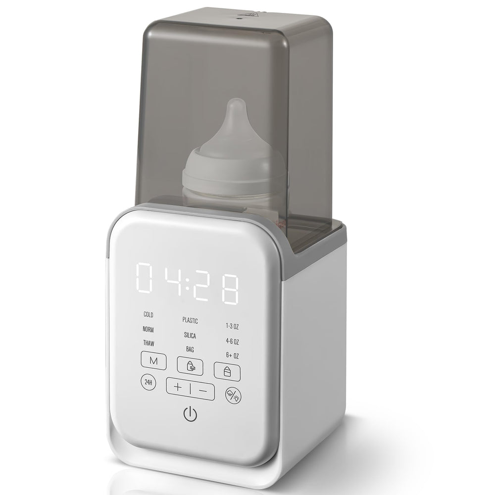 AMZBABYCHEF bottle warmer front view, ideal for bedside feeds.