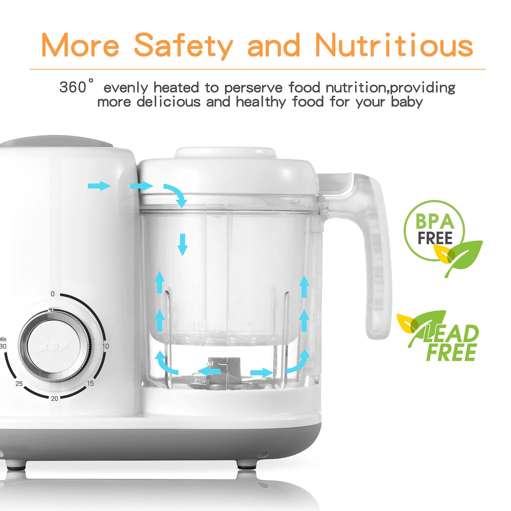 Dishwasher-safe components simplify cleanup after meals