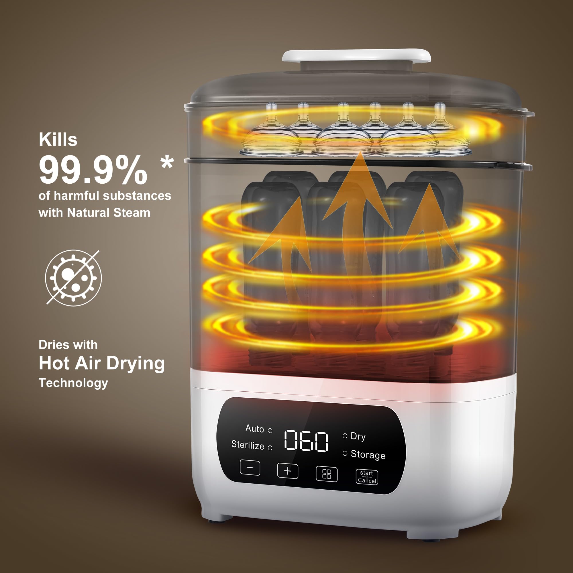 AMZBABYCHEF large-capacity dryer holds up to six bottles and parts.