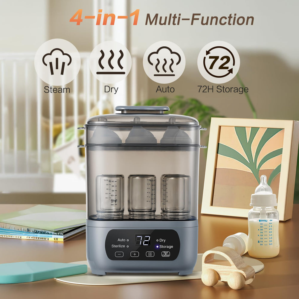AMZBABYCHEF LED touch-screen control showing precise settings.