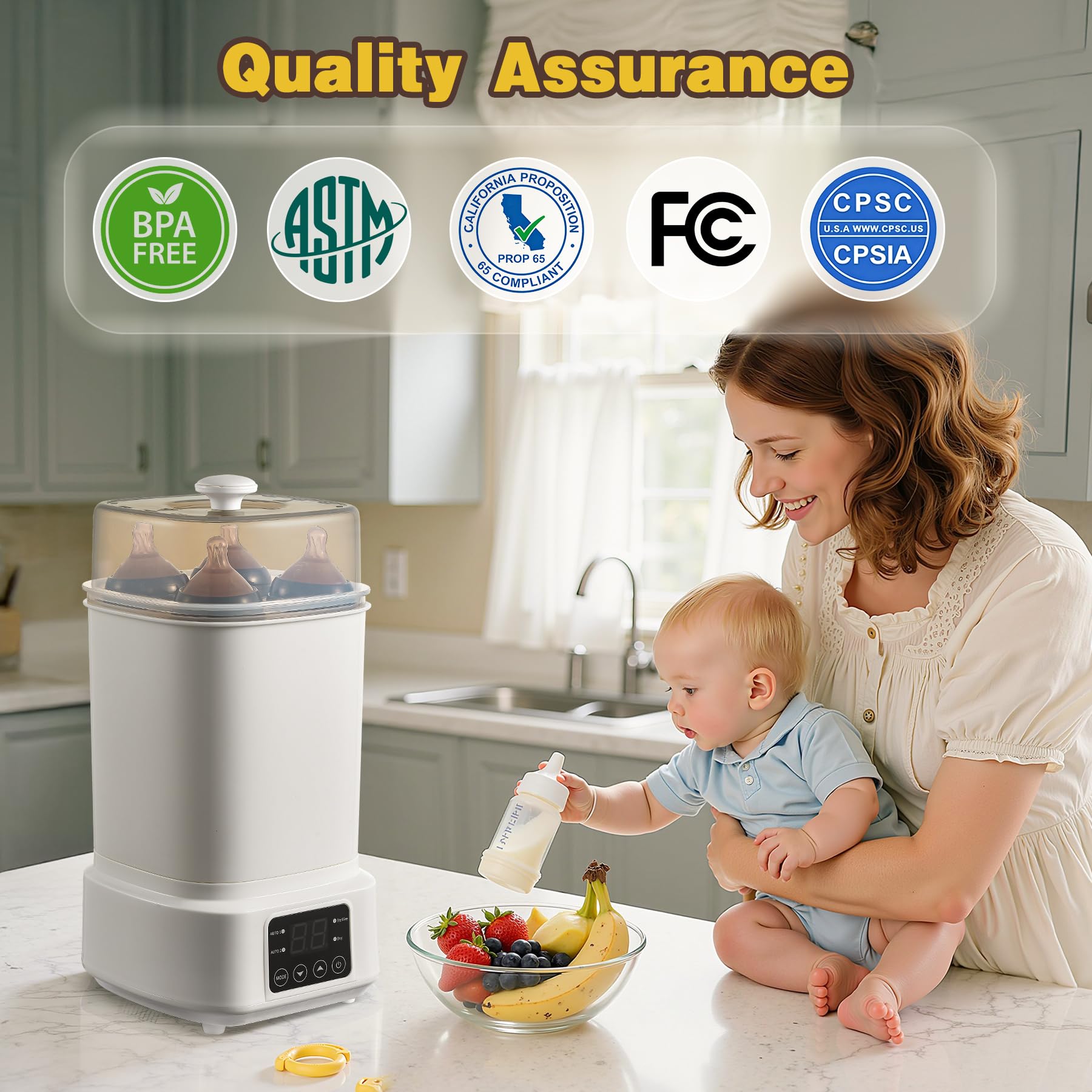 AMZBABYCHEF accommodates pacifiers and pump parts in one load