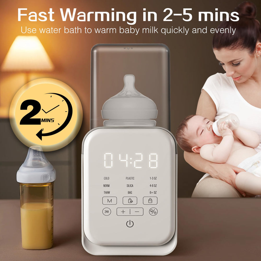 AMZBABYCHEF smart temp control display highlights precise warming.