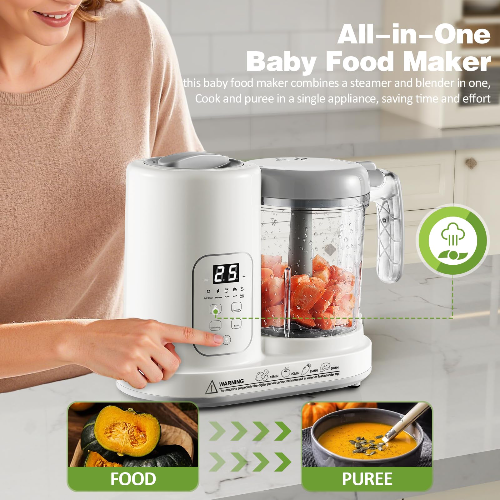 AMZBABYCHEF Tritan bowl close-up highlighting BPA-free, safe materials.