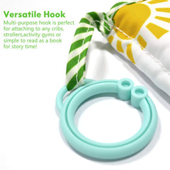 Crinkly inner pages add tactile sound for engaging playtime.