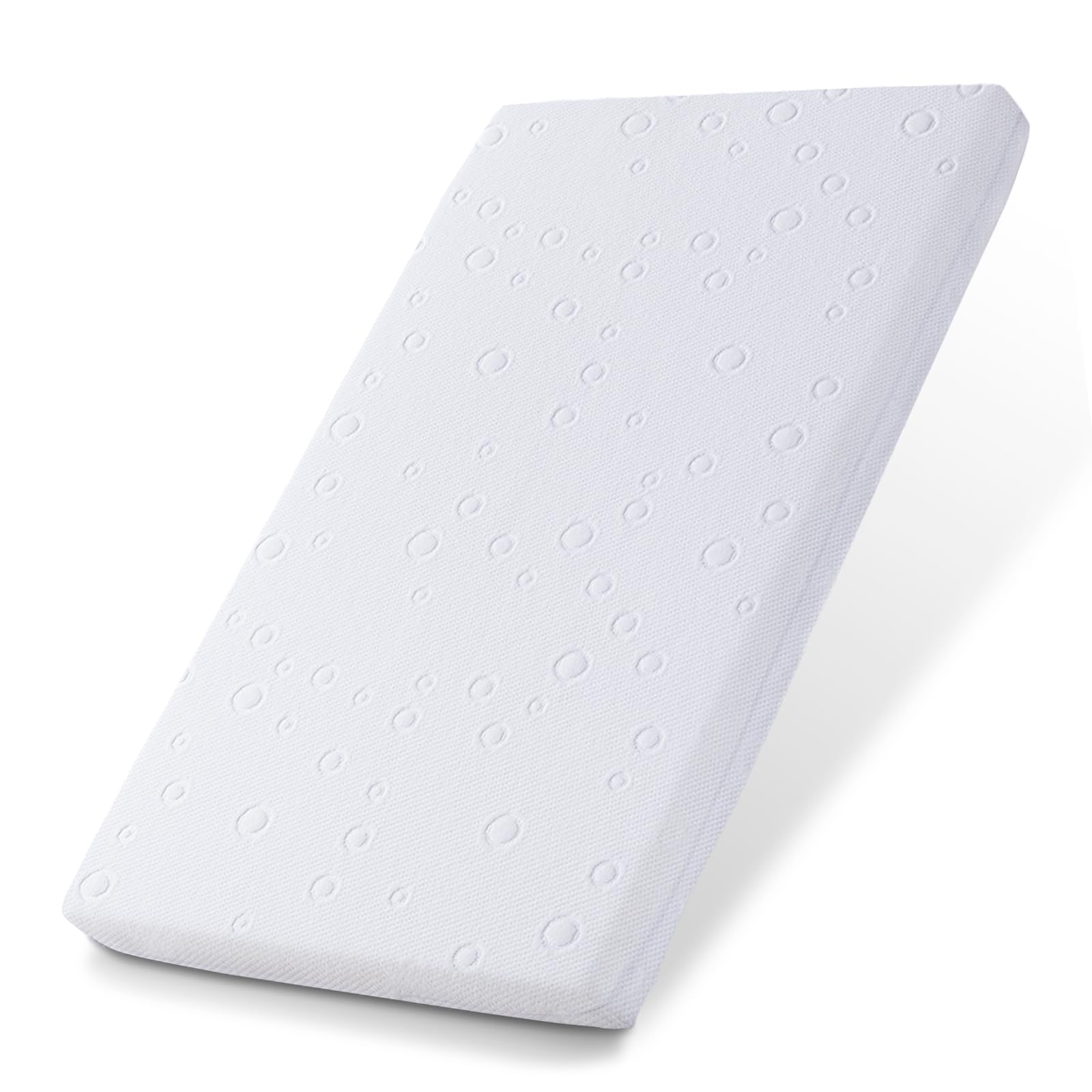 Amzreine pack and play mattress foam-core supports infants comfortably.