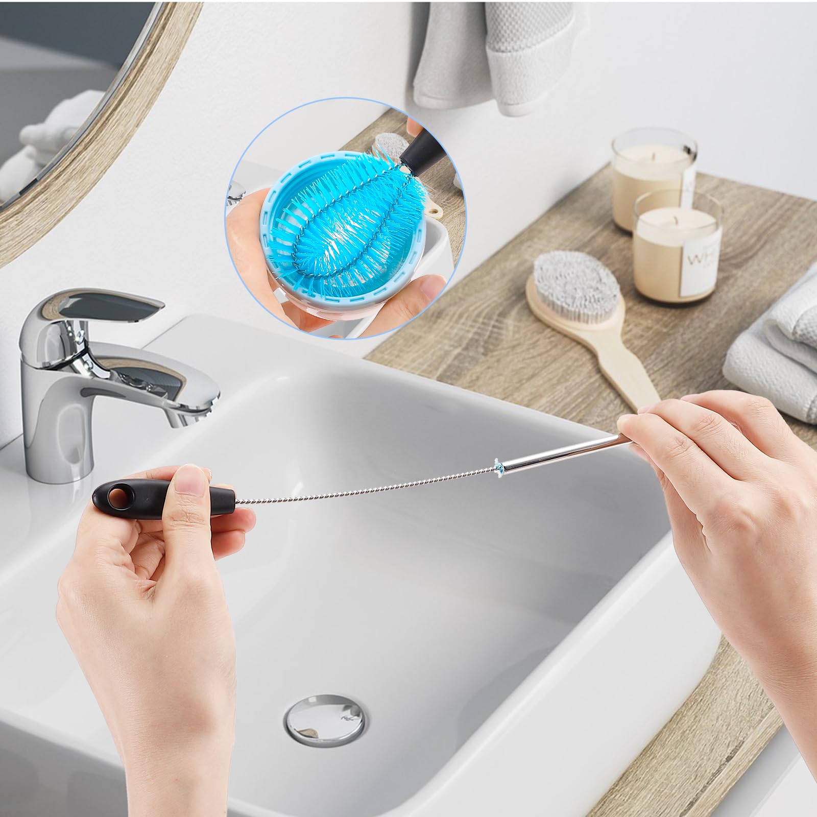 AnDocK hanging-hole design keeps brushes dry and organized