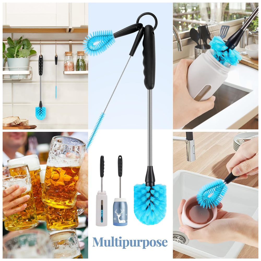 AnDocK stainless-steel handle brushes offer durable, safe cleaning for drinkware